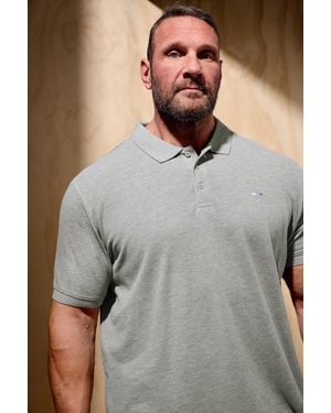 BoohooMAN Badrhino Short Sleeve Polo Shirt - Grey