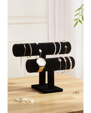 BoohooMAN Sheonly 2 Tier Jewellery Bracelet Display Stand For Charm Storage Rack For Dormitory & Bedroom Vanity Case - Black