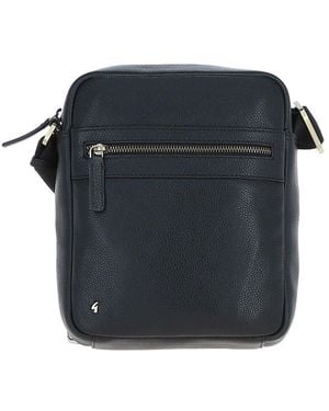 BoohooMAN Gabicci Real Leather Messenger Bag - Blue