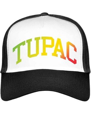 BoohooMAN Tupac Shakur Gradient Logo Trucker Baseball Cap - Black