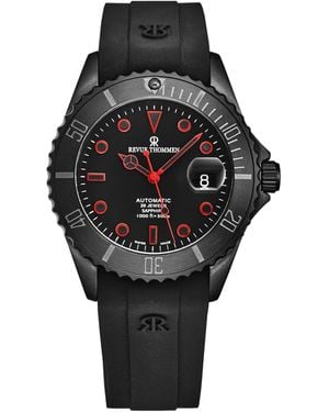 BoohooMAN Revue Thommen Diver Automatic Rubber - 42mm Stainless Steel With Black Pvd Coating