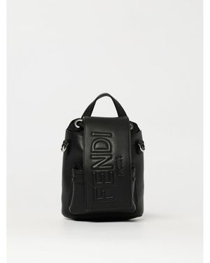 BoohooMAN Fendi Mini Backpack Leather Zip - Black Shoulder Bags