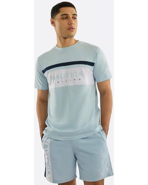 BoohooMAN Nautica Keansburg T Shirt - Blue
