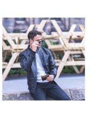 BoohooMAN Primehide 'jack' Leather Jacket - Blue