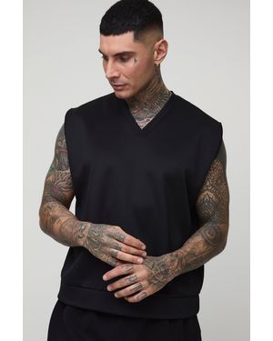 Boohoo Tall Oversized V-Neck Scuba Tank - Black