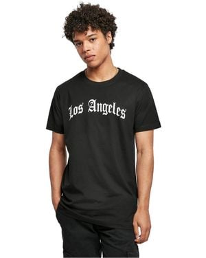 BoohooMAN Urban Classics Cotton Crew Neck Short Sleeve Los Angeles Graphic T-shirt - Black
