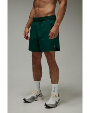 BoohooMAN Common Pace Running Double Waistband 5Inch Short - Green