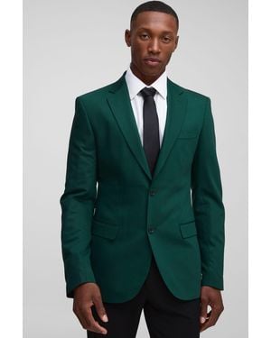 BoohooMAN Skinny Single Breasted Suit Jacket - Green