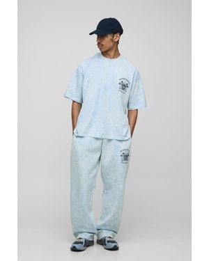 BoohooMAN Oversize T-Shirt und Jogginghose - Blau