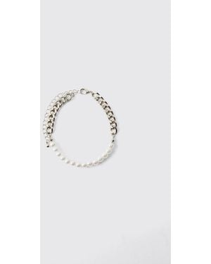 BoohooMAN Pearl Bracelet - Blue