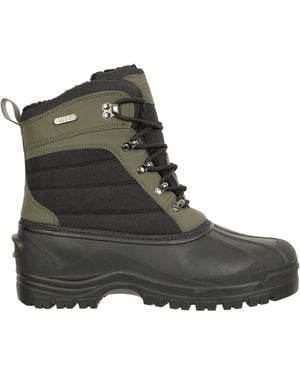 BoohooMAN Mountain Warehouse 'bank' Water Resistant Warm Round Laces Fleece Lining Snow Boots - Black