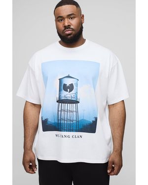 BoohooMAN Plus Oversized Wu-Tang Clan License Print T-Shirt - White