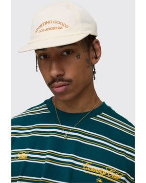 BoohooMAN Kappe mit Sporting-Stickerei - Natur