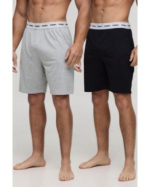 BoohooMAN 2 Pack Loungewear Short - Gray