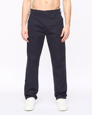 BoohooMAN Crosshatch Chalford Baggy Chinos - Blue