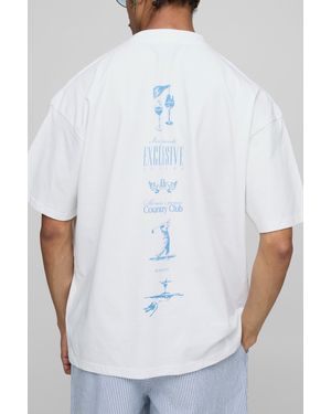 Boohoo Oversized Monaco Country Club T-Shirt - White
