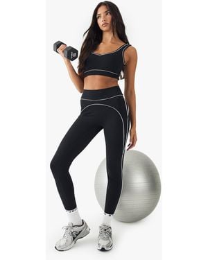 BoohooMAN Dsgn Studio Ultra Sculpt Contrast Piping Sports Legging - Black