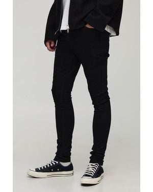 Boohoo Super Skinny Washed Jeans - Negro
