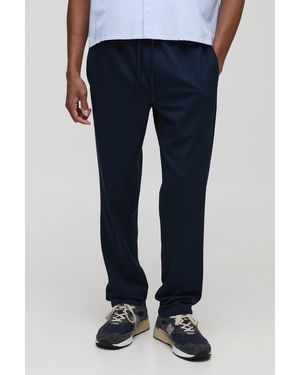 BoohooMAN Elasticated Waist Tapered Smart Woven Jogger - Blue