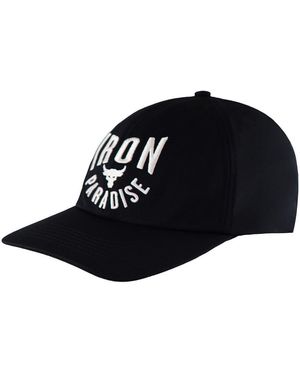 BoohooMAN Under Armour Project Rock Logo Adjustable Black Cap