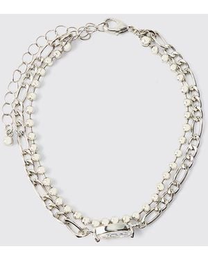 BoohooMAN Silbernes Armband - Blau