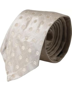 BoohooMAN Dolce & Gabbana Polka Dot Silk Necktie - Beige Ties - Natural