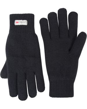 BoohooMAN Mountain Warehouse Double Lined Warm Soft Lightweight Knitted Skiing Winter Gloves - Black