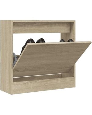 BoohooMAN Berkfield Home Shoe Cabinet Sonoma Oak 60x21x57 Cm Engineered Wood - Brown
