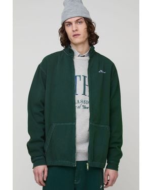 BoohooMAN Tall L'homme Contrast Stitch Relaxed Fit Twill Track Jacket - Green
