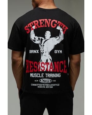 Boohoo Active Strength & Resistance Oversized T-Shirt - Black