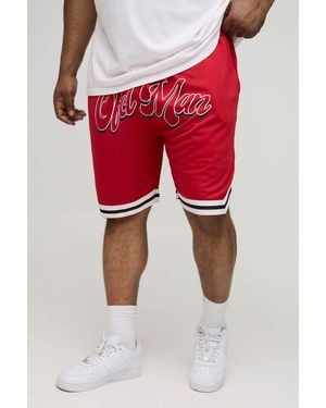 BoohooMAN Plus Ofcl Basketball Shorts - Red