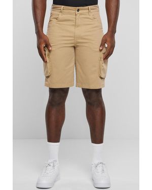 BoohooMAN Urban Classics Cotton Mid-length Cargo Shorts - Natural