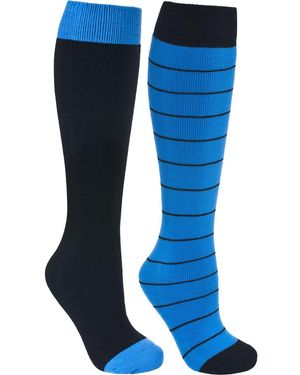 BoohooMAN Trespass Toppy Ski Tube Socks (2 Pairs) - Blue