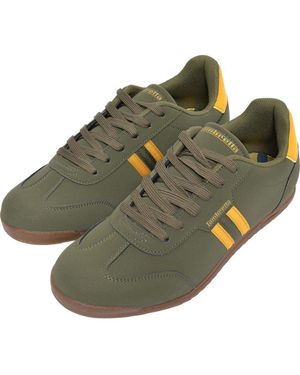 BoohooMAN Lambretta Tackle Trainers - Green