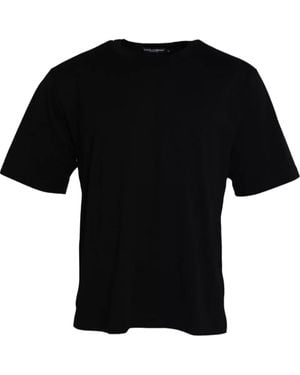 BoohooMAN Dolce & Gabbana Cotton Tshirt Crew Neck Short Sleeves - Black T-shirts