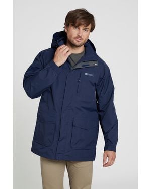 BoohooMAN Mountain Warehouse Long Waterproof Jacket Rain Coat Cagoule Taped Seams - Blue