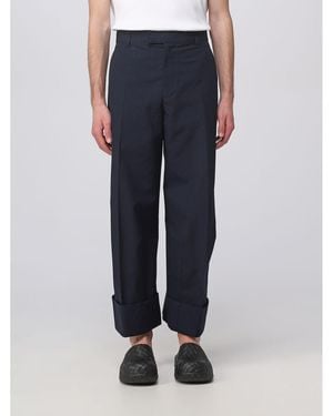 BoohooMAN Bottega Veneta Culottes With Cuffed Hem - Blue Trousers
