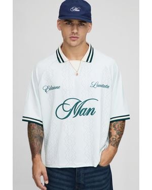 BoohooMAN Oversized Boxy Man Raglan Sports Top - White