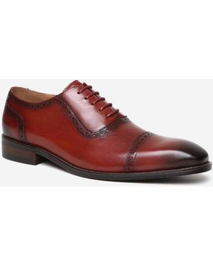 BoohooMAN Alexander Pace 'hamilton' Premium Leather Oxford Shoes - Red