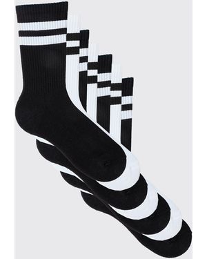 BoohooMAN 7 Pack Sport Stripe Socks - White