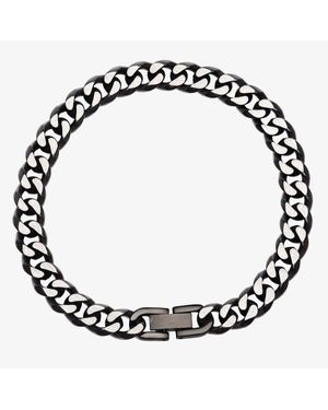BoohooMAN Unique Stainless Steel Black Ip Plated Curb Necklace Lak-156/50cm