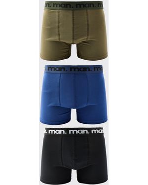 BoohooMAN 3 Pack Coloured Boxers - Blue