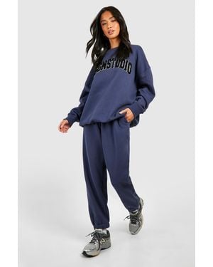 BoohooMAN Petite Dsgn Studio Tracksuit - Blue