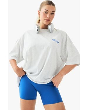 BoohooMAN Dsgn Studio Sport Run Club Oversized T-shirt - White