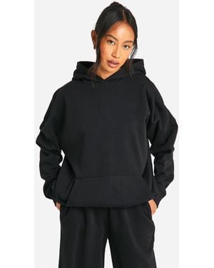 BoohooMAN Dsgn Studio Embroidered Oversized Hoodie - Black