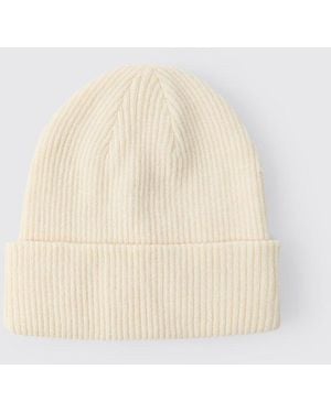 Boohoo Ribbed Classic Beanie - Blanco