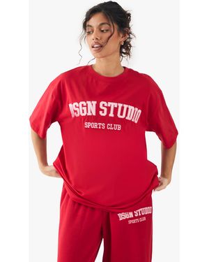 BoohooMAN Dsgn Studio Oversized Tee - Red