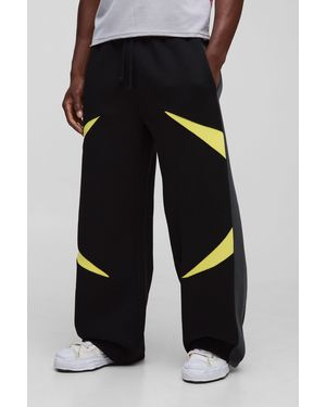 Boohoo Wide Leg Paneled Jogger - Black
