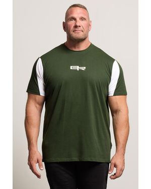 BoohooMAN Badrhino Logo Cut & Sew T-shirt - Green