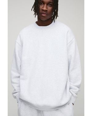 BoohooMAN Tall Basic Oversized Crew Neck Sweatshirt - White